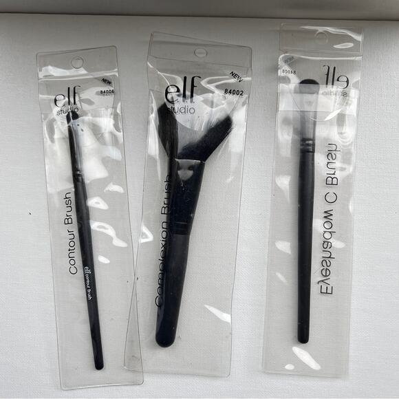ELF Professional Makeup Beauty Eyeshadow Contour and Complexion Trio Brushes - Picture 1 of 14